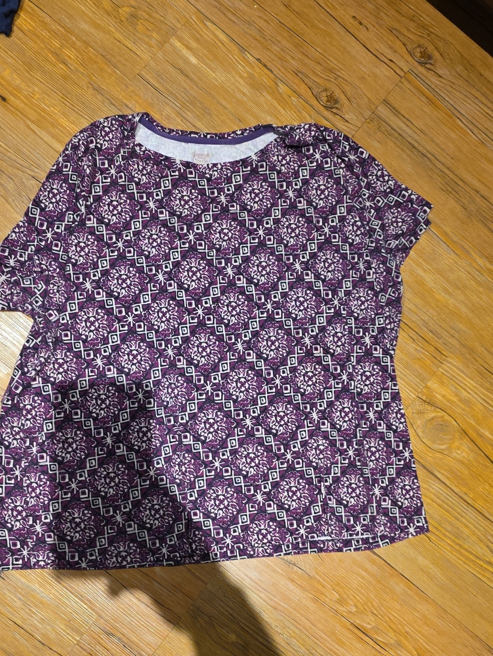 Purple Short Sleeve Top Trio - Patterned & Embroidered Styles - Picture 6 of 7
